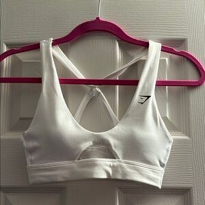 Gymshark White Sports Bra Adjustable Straps